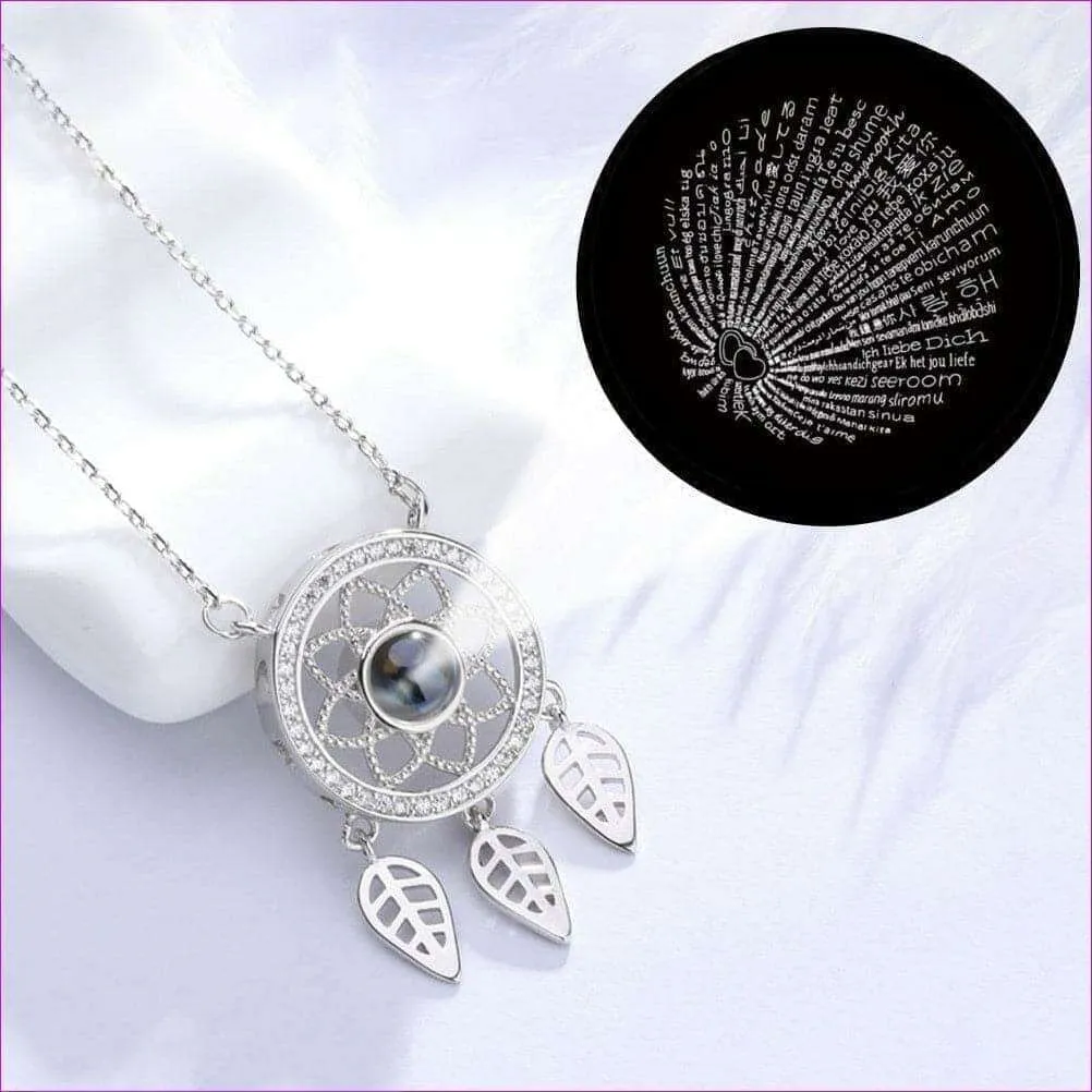 100 Languages of Love Dreamcatcher Projection Pendant Necklace