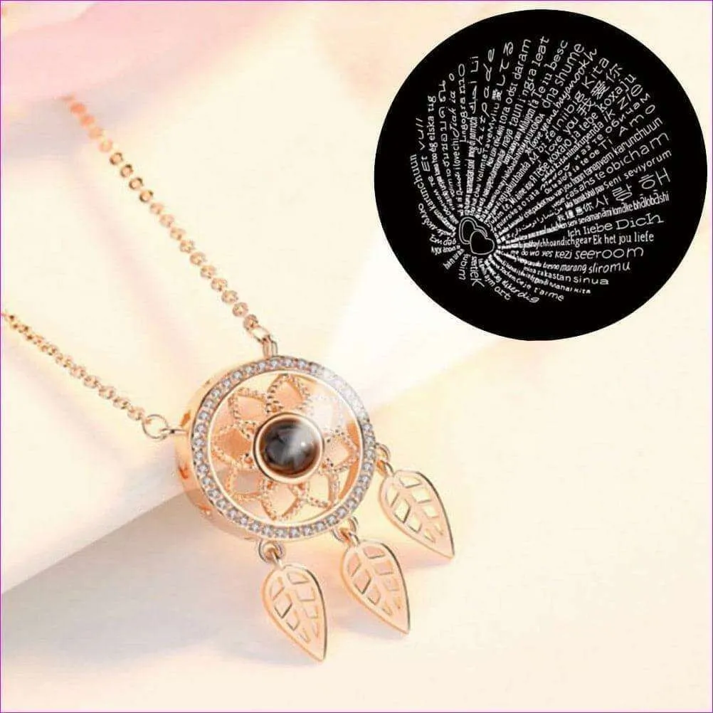 100 Languages of Love Dreamcatcher Projection Pendant Necklace