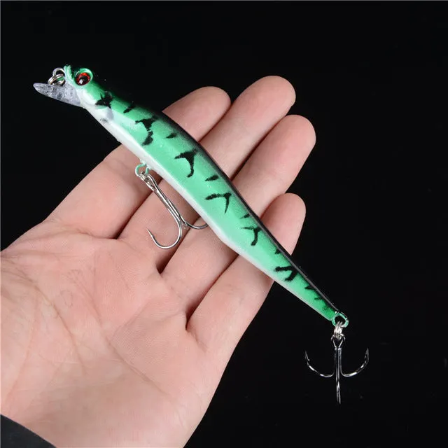 12CM/12G Hard Laser  Minnow Fishing Wobblers Artificial Bait Fake Lures Pesca Treble Hooks Diving 0.5-1.8m Crankbaits Swimbait