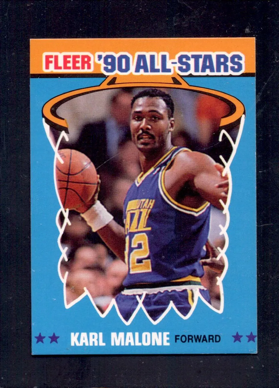 1990-91 Fleer #7 Karl Malone Utah Jazz All-Star Basketball Cards