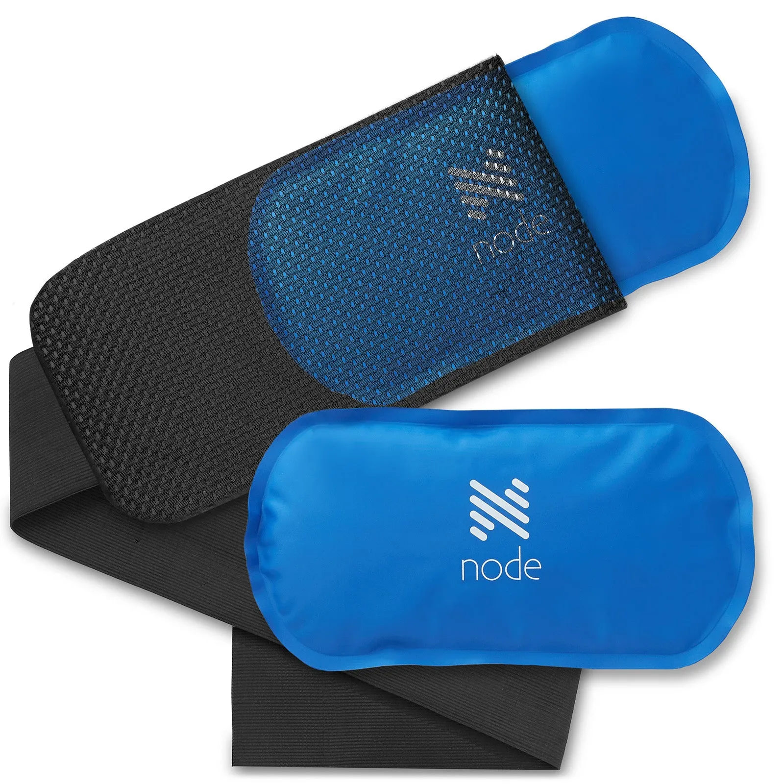 2 Pack Compress Reusable Gel Ice 6" x 11" Cover and Strap-Node Fitness