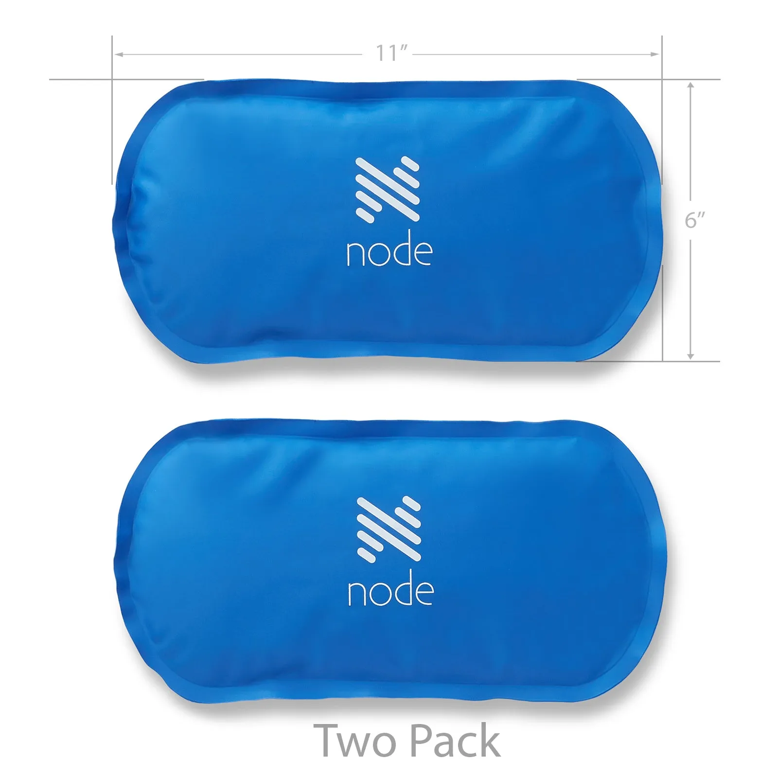 2 Pack Compress Reusable Gel Ice 6" x 11" Cover and Strap-Node Fitness