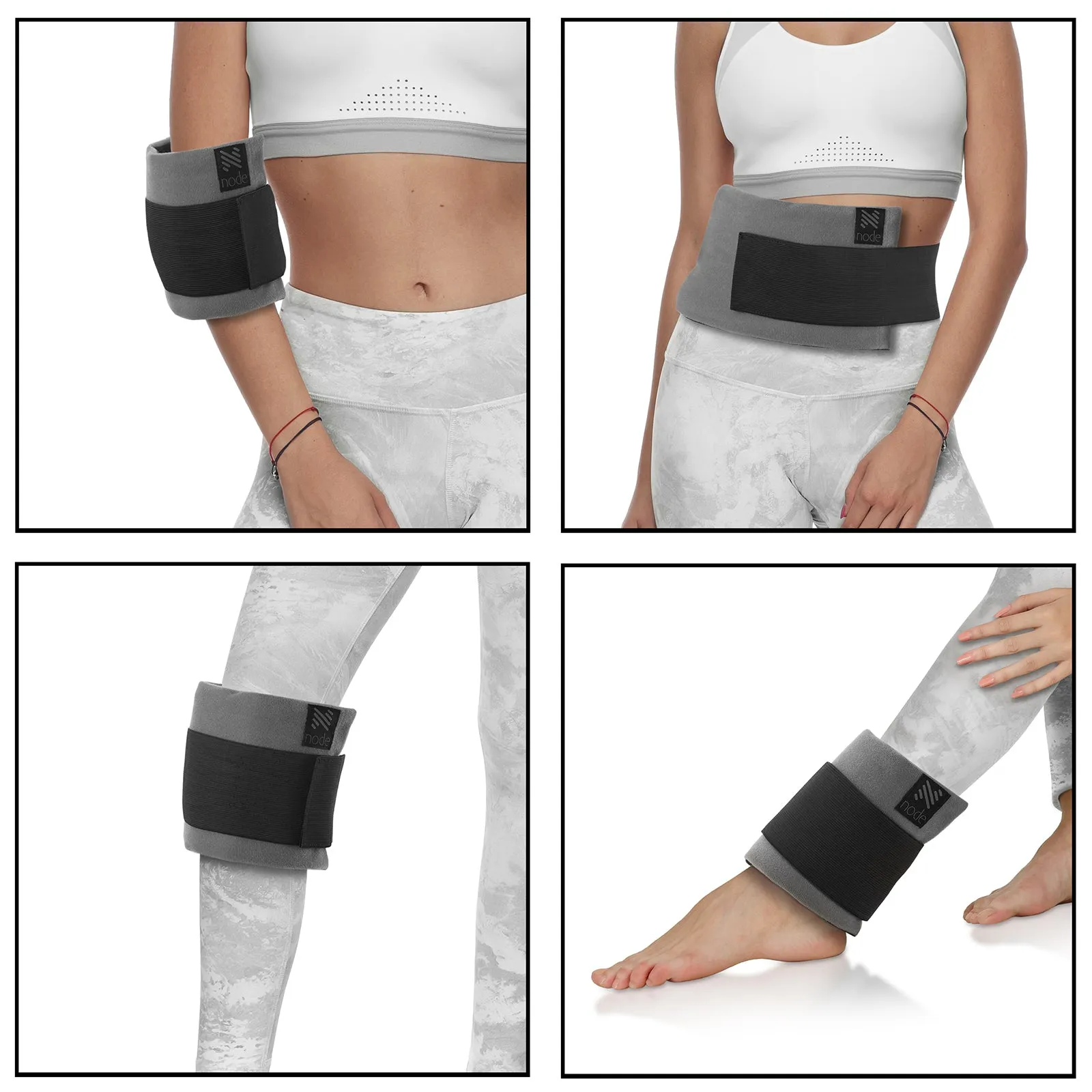 2 Pack Compress Reusable Gel Ice 6" x 11" Cover and Strap-Node Fitness