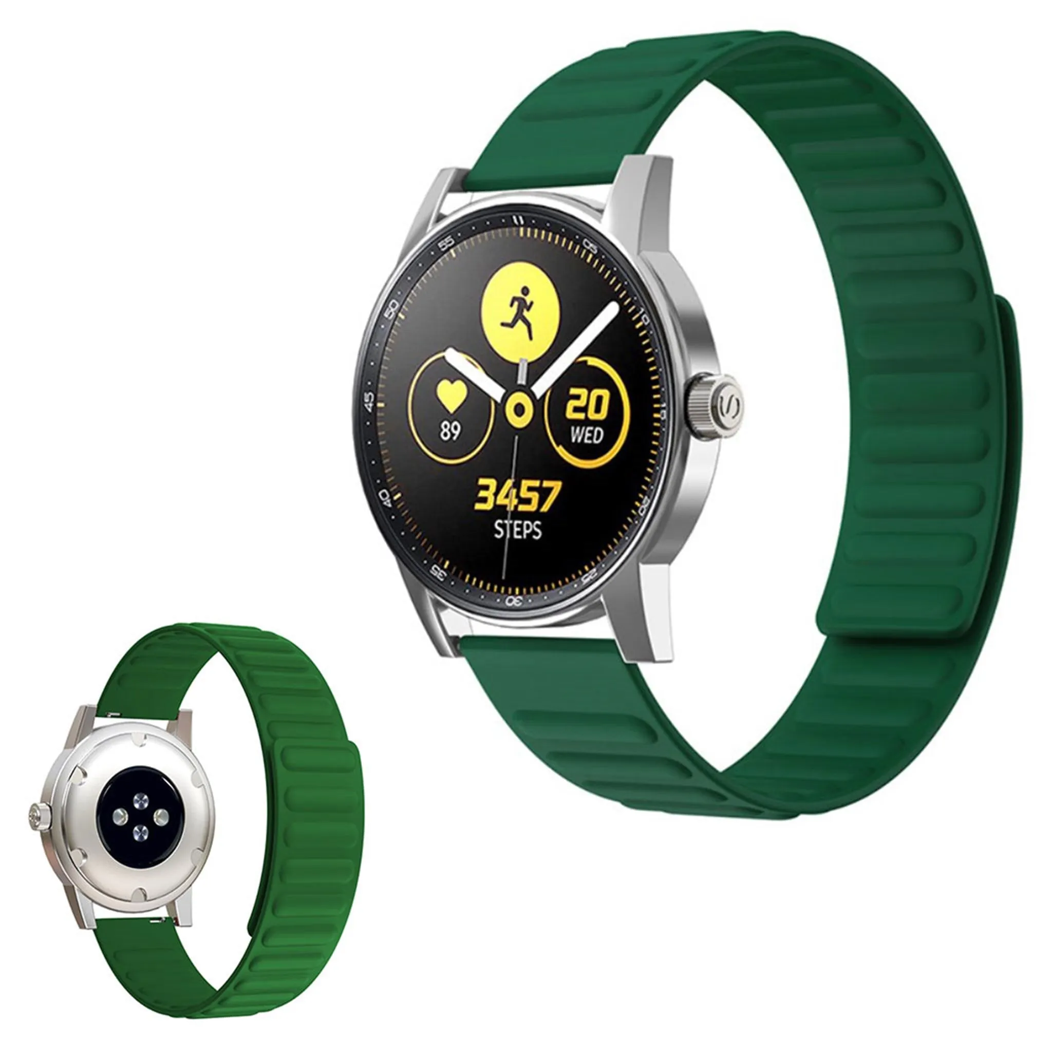 22mm Universal flexible silicone watch strap - Green