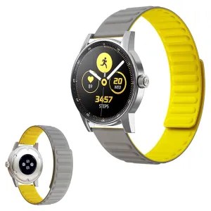 22mm Universal flexible silicone watch strap - Grey / Yellow