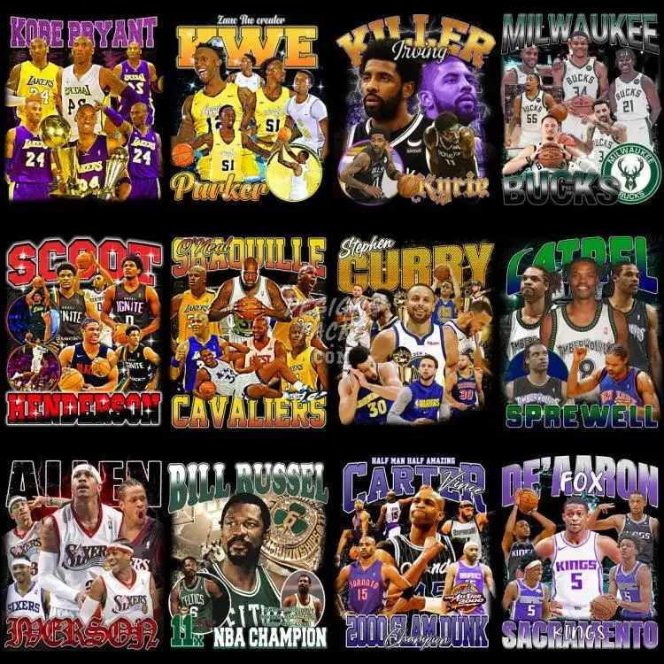 24 Basketball Bootleg V2 Designs Bundle PNG