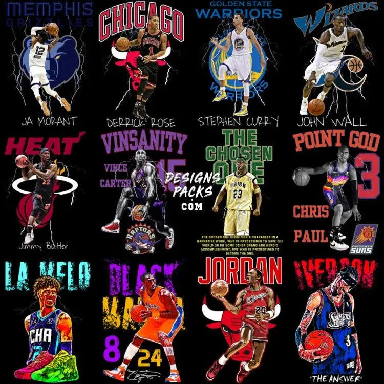 28 Teams Basketball Players Designs Bundle PNG