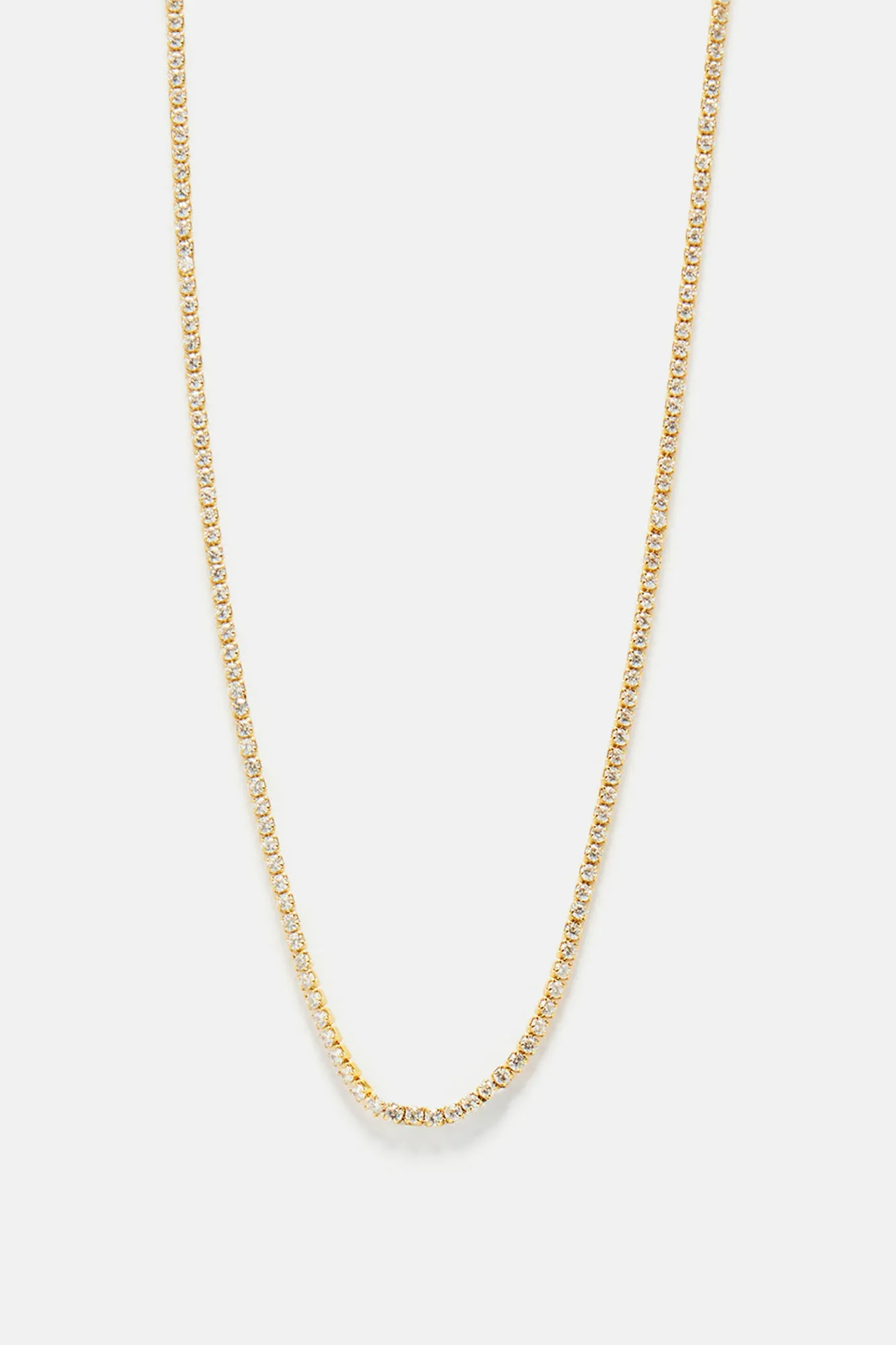 2mm Premium 20″ Tennis Chain Necklace - Gold