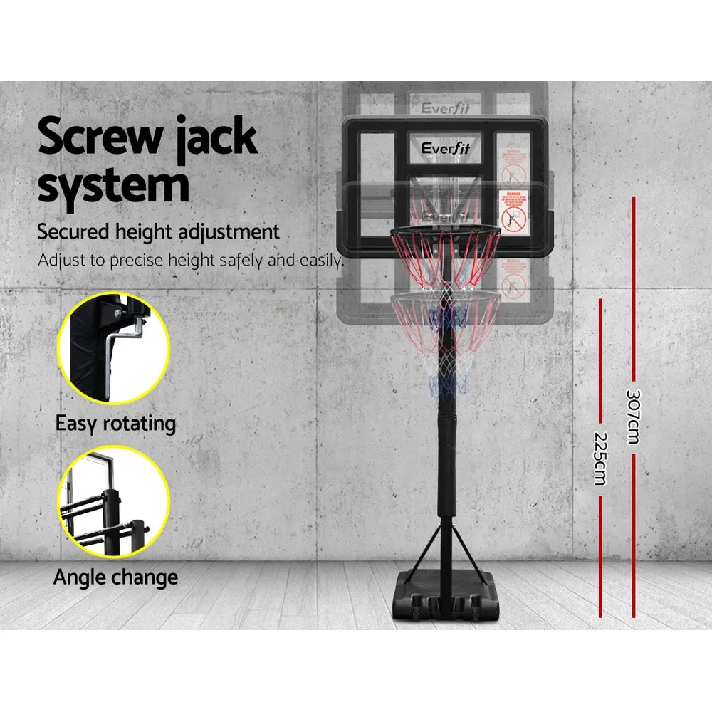 3.05M Basketball Hoop Stand System Ring Portable Net Height Adjustable Black