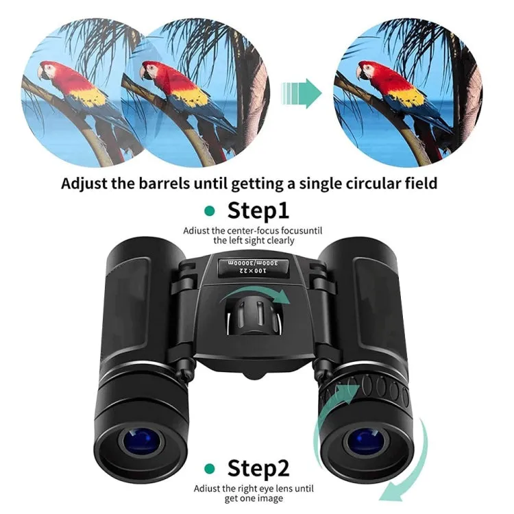 500 x 25 Standard HD Powerful Folding Binoculars for Hunting Outdoor Camping