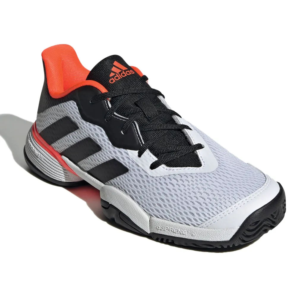 adidas Barricade Junior Tennis Shoes- White