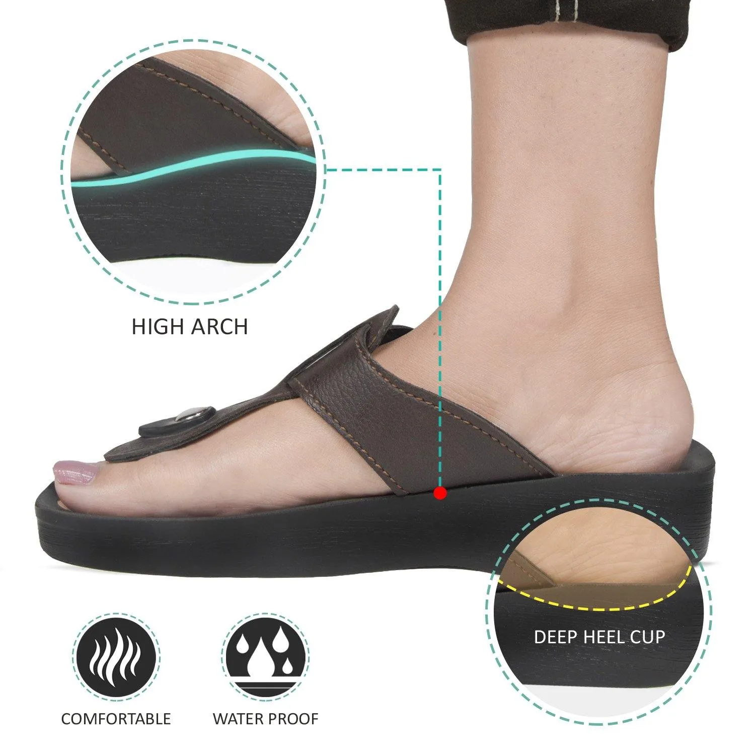 Aerosoft - Freedom A0851 Fashion T-Strap Comfortable Arch Support Summer Sandals For Women