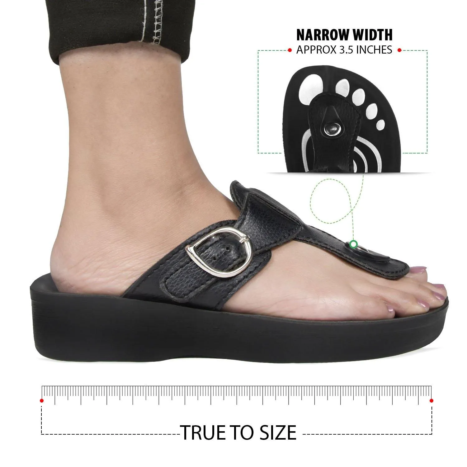 Aerosoft - Freedom A0851 Fashion T-Strap Comfortable Arch Support Summer Sandals For Women