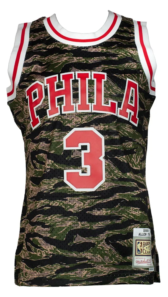 Allen Iverson Signed 76ers 1996-97 Camo Mitchell & Ness Swingman Jersey PSA