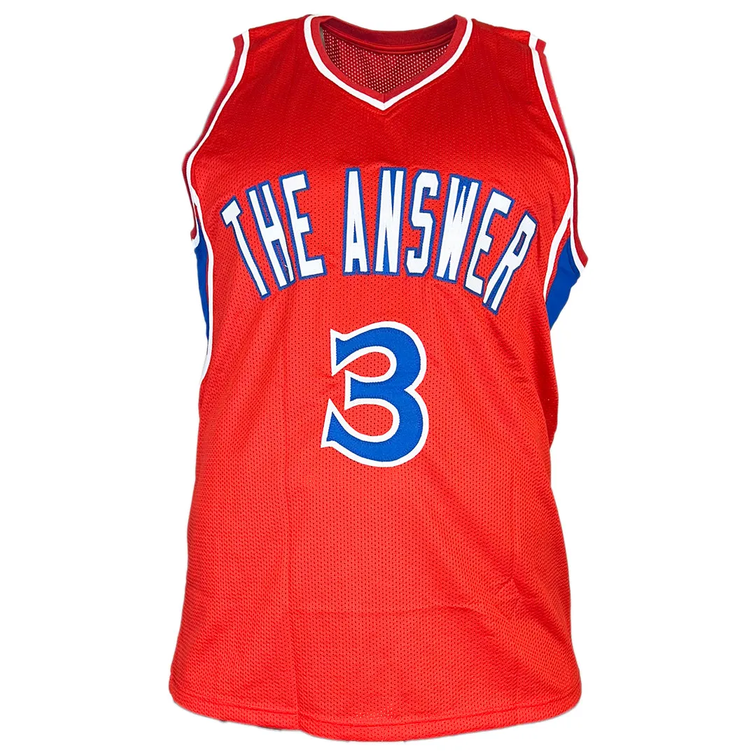 Allen Iverson Signed Philadelphia Red The Answer Basketball Jersey (Beckett)