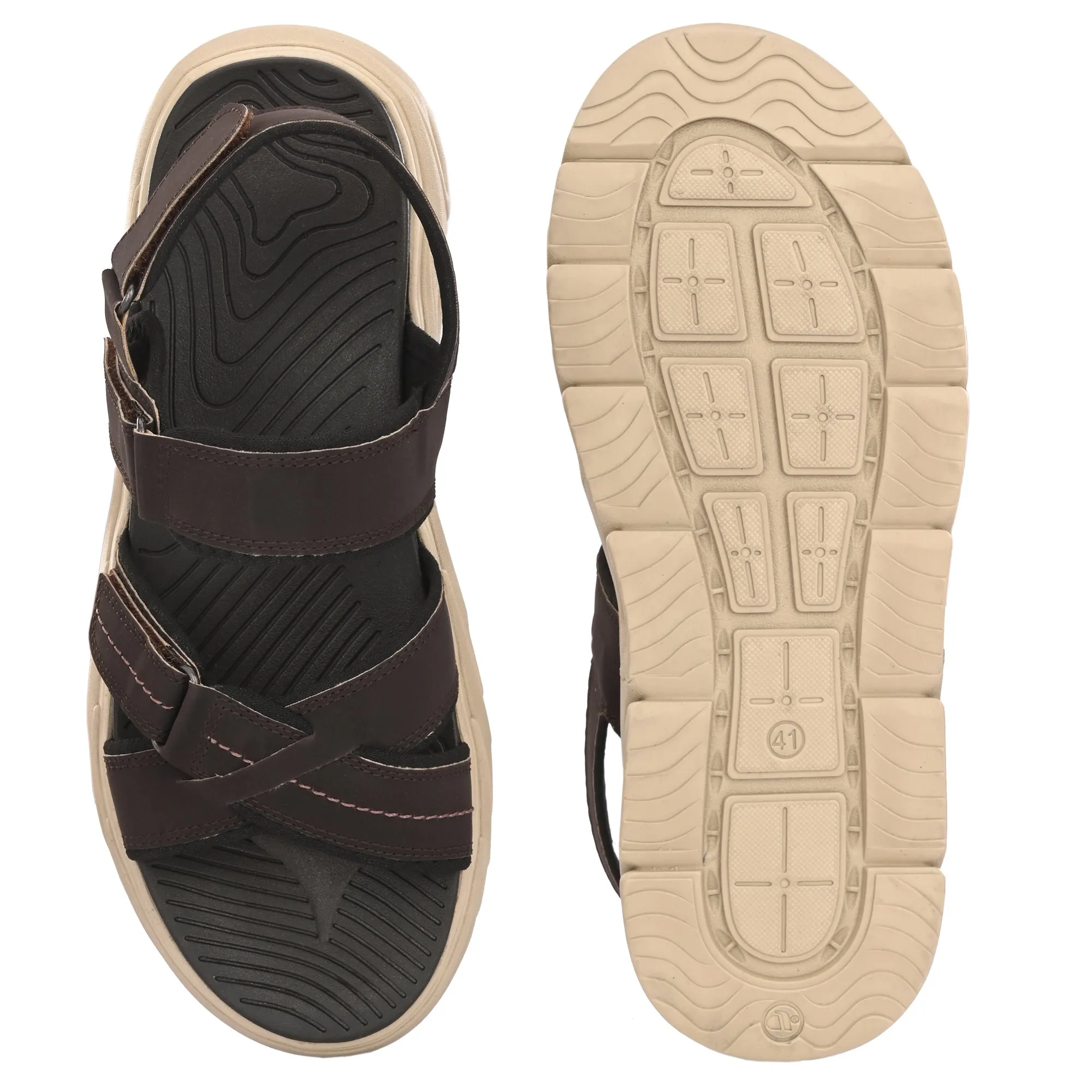 Attitudist Unisex Handcrafted Brown Sports Sandal