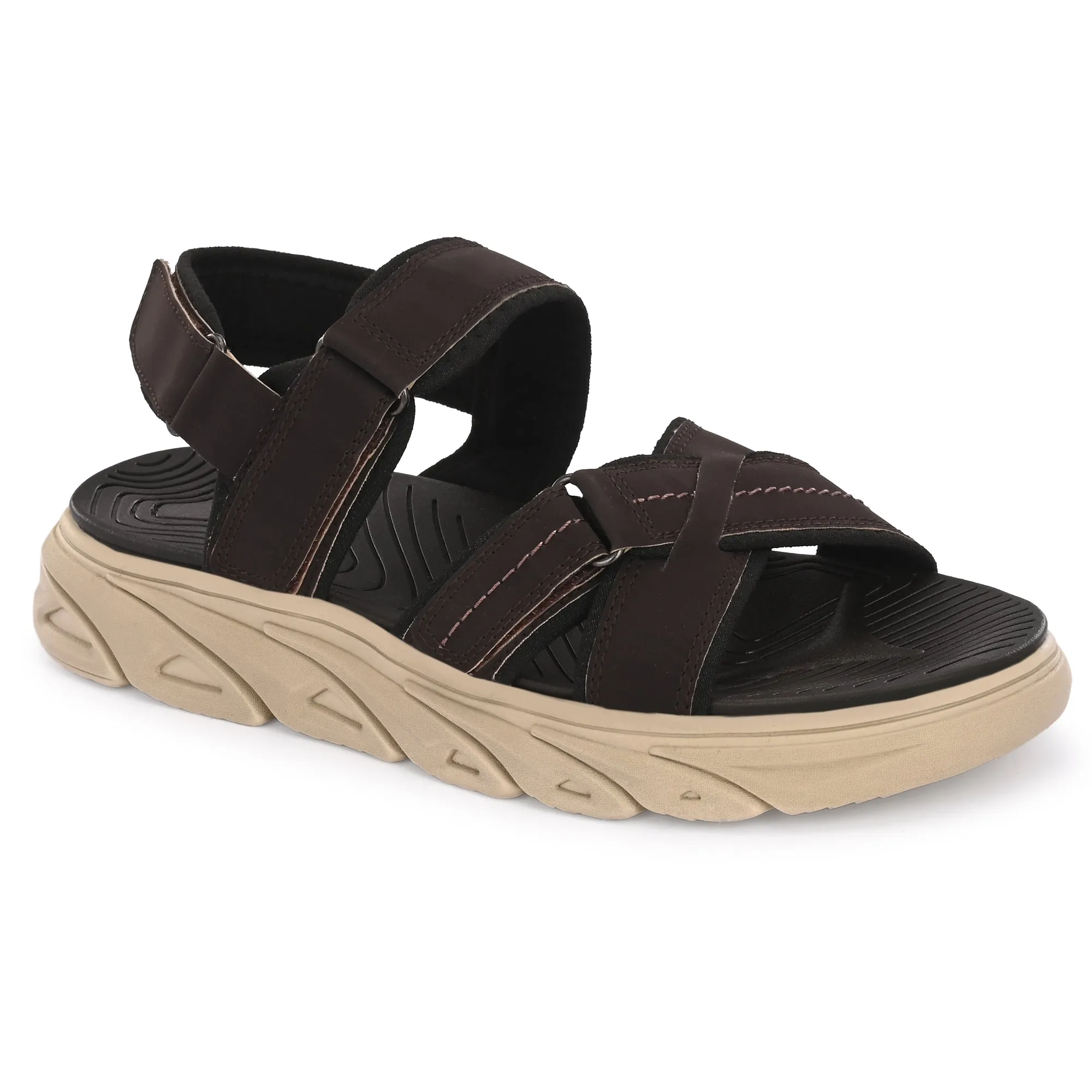 Attitudist Unisex Handcrafted Brown Sports Sandal