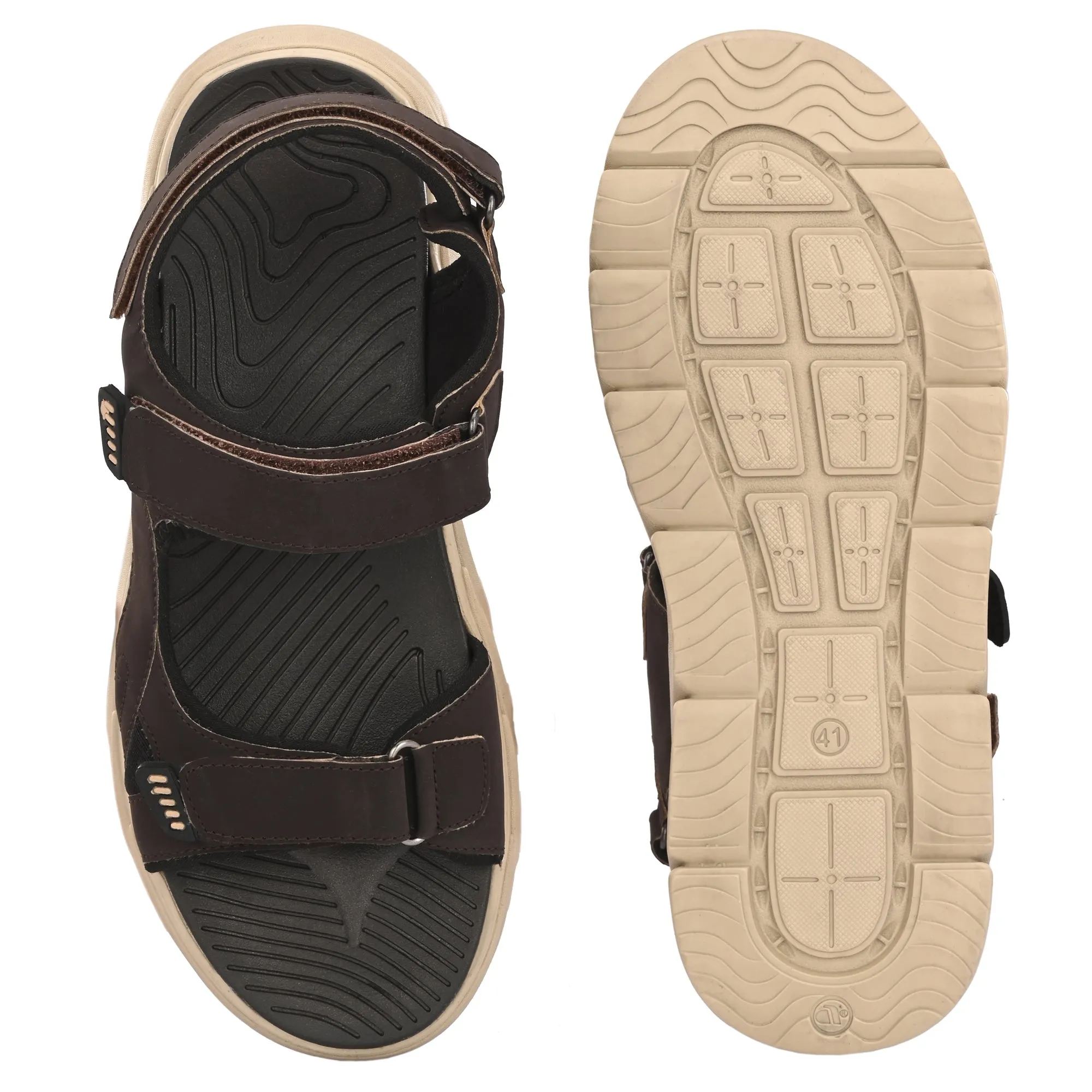 Attitudist Unisex Handcrafted Brown Sports Sandal