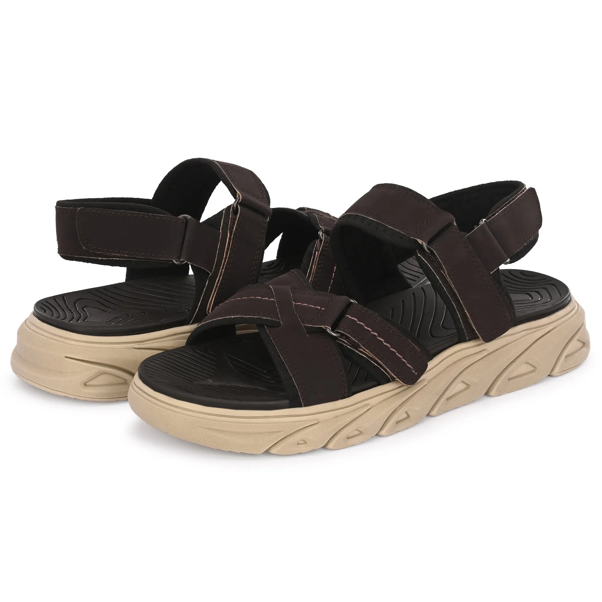 Attitudist Unisex Handcrafted Brown Sports Sandal