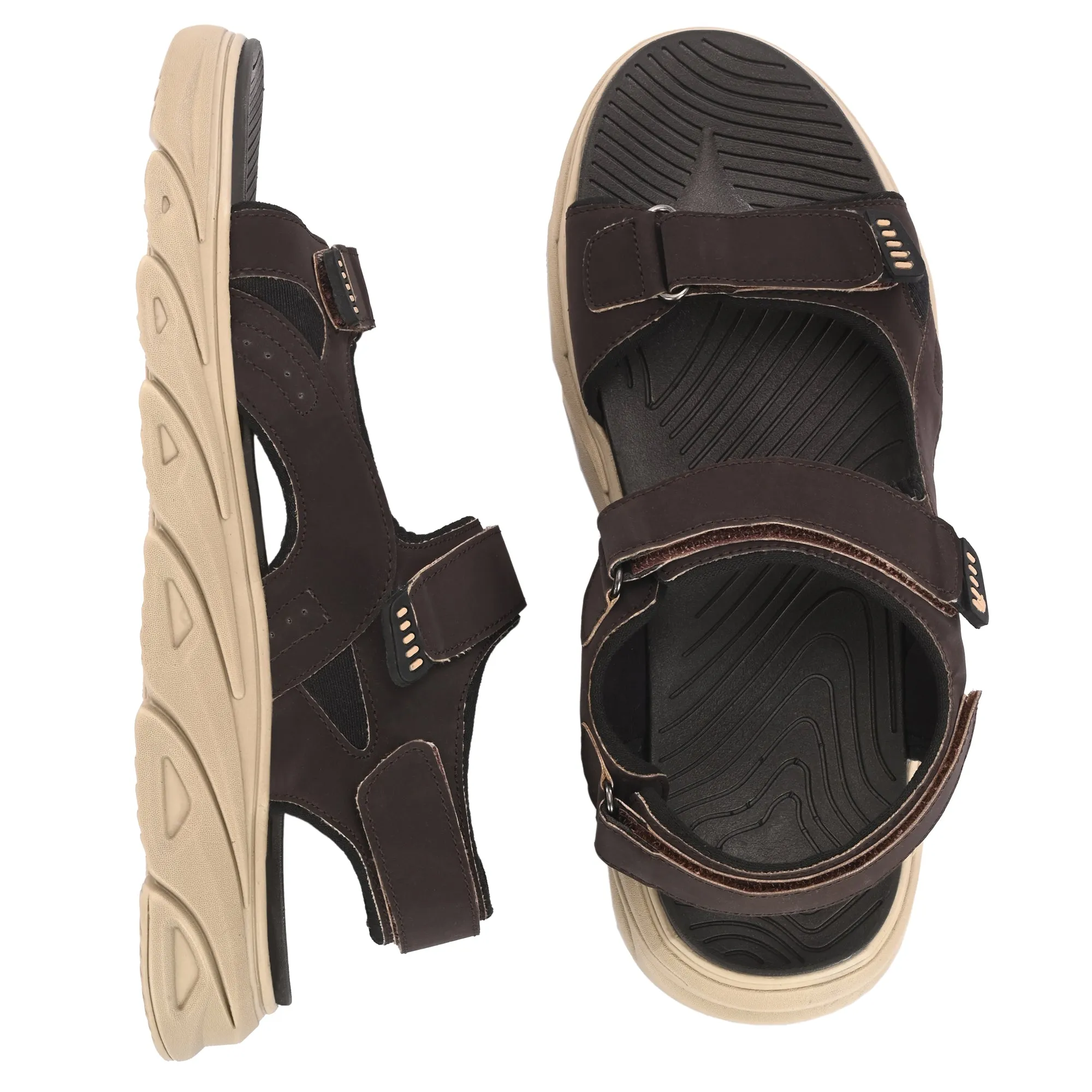 Attitudist Unisex Handcrafted Brown Sports Sandal