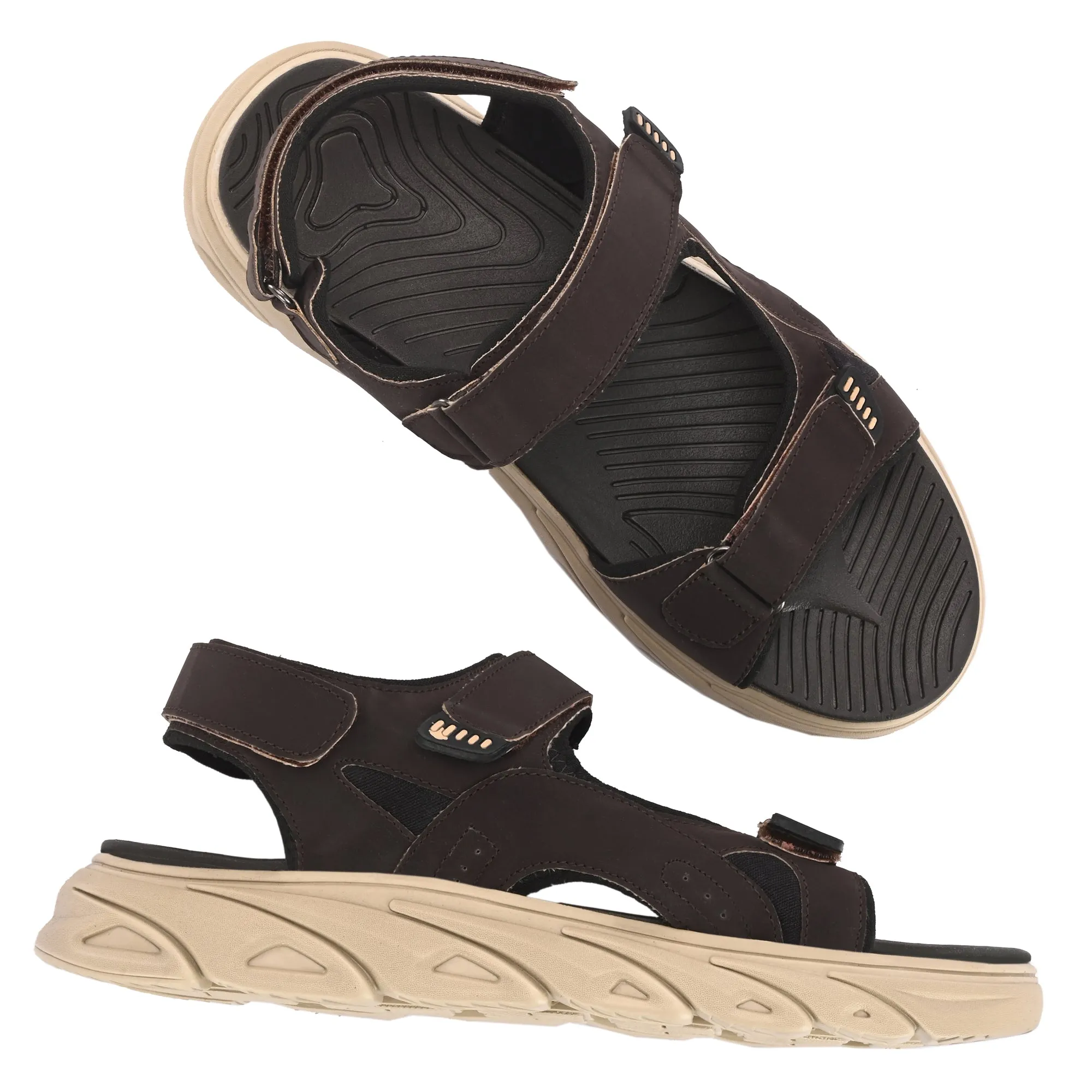 Attitudist Unisex Handcrafted Brown Sports Sandal