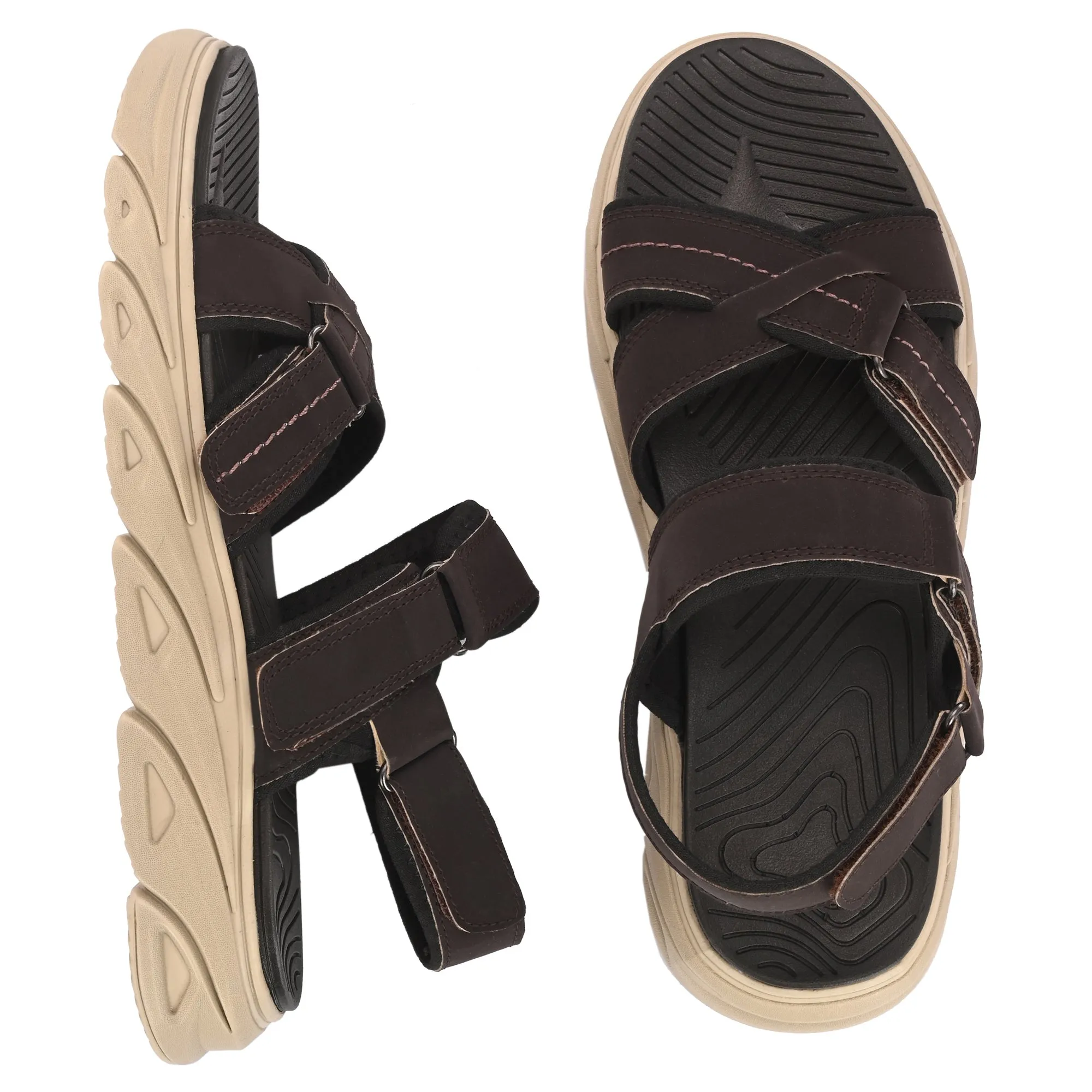 Attitudist Unisex Handcrafted Brown Sports Sandal