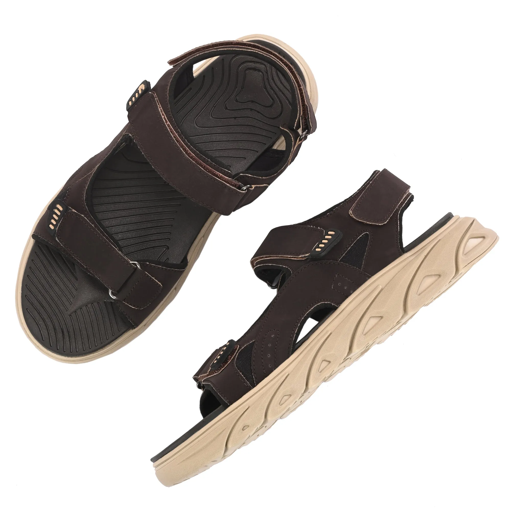 Attitudist Unisex Handcrafted Brown Sports Sandal