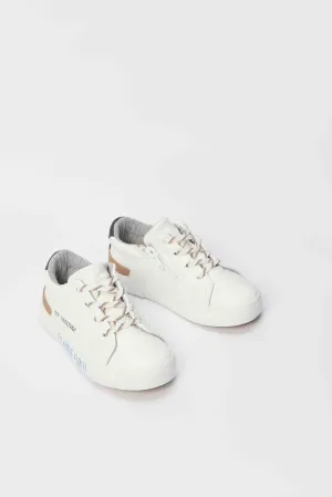 Baby Boys White Lace-Up Sneaker