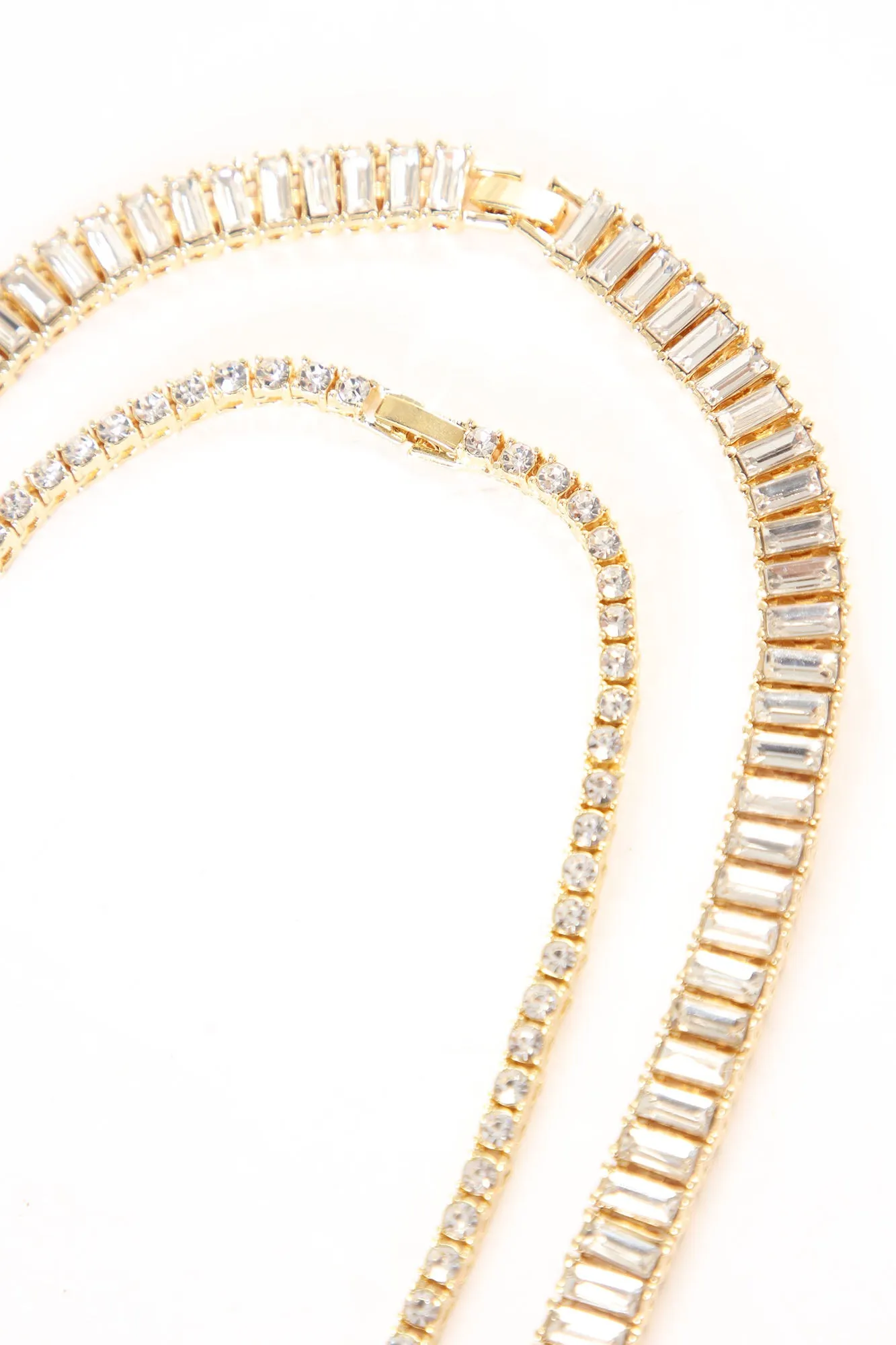 Baguette 2 Piece Chain Set - Gold