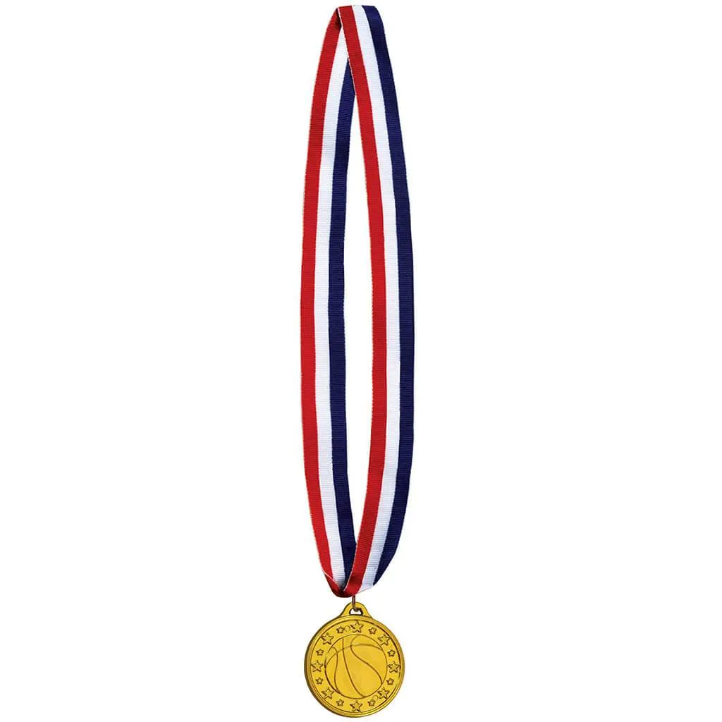 Basketball Medal w/ Ribbon