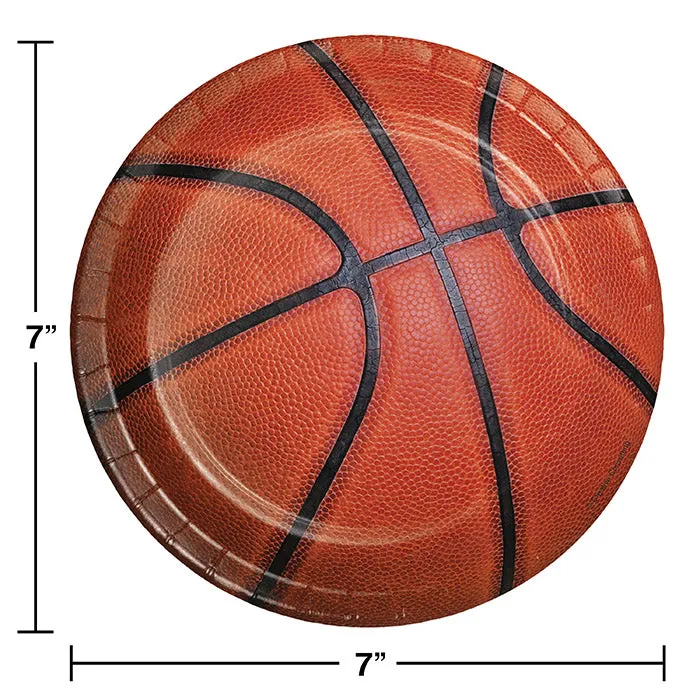 Basketball Paper Dessert Plates (8/Pkg)