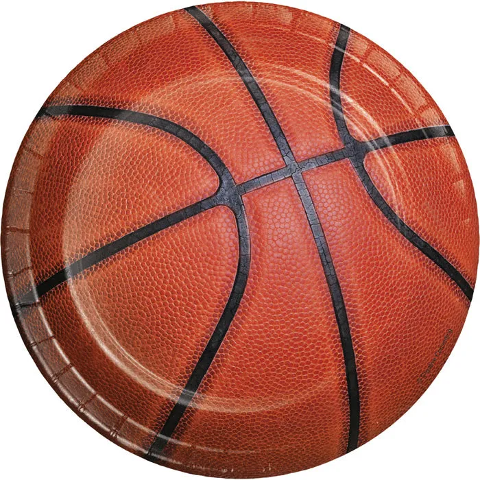 Basketball Paper Dessert Plates (8/Pkg)