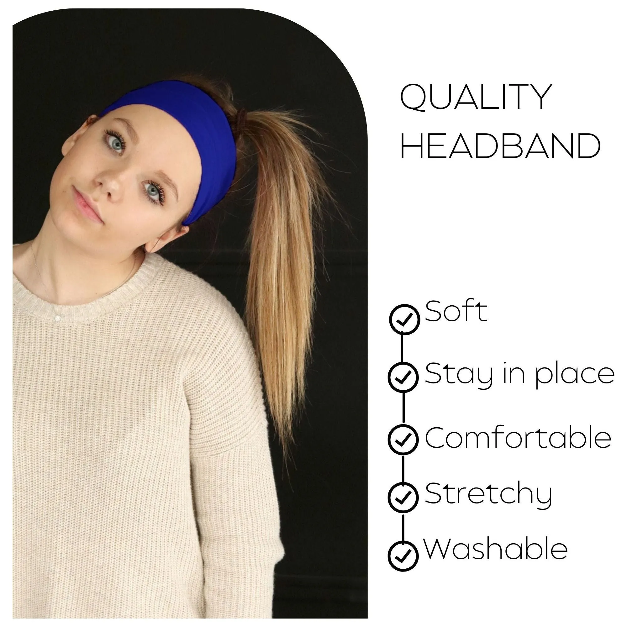 Blue Wide Headband