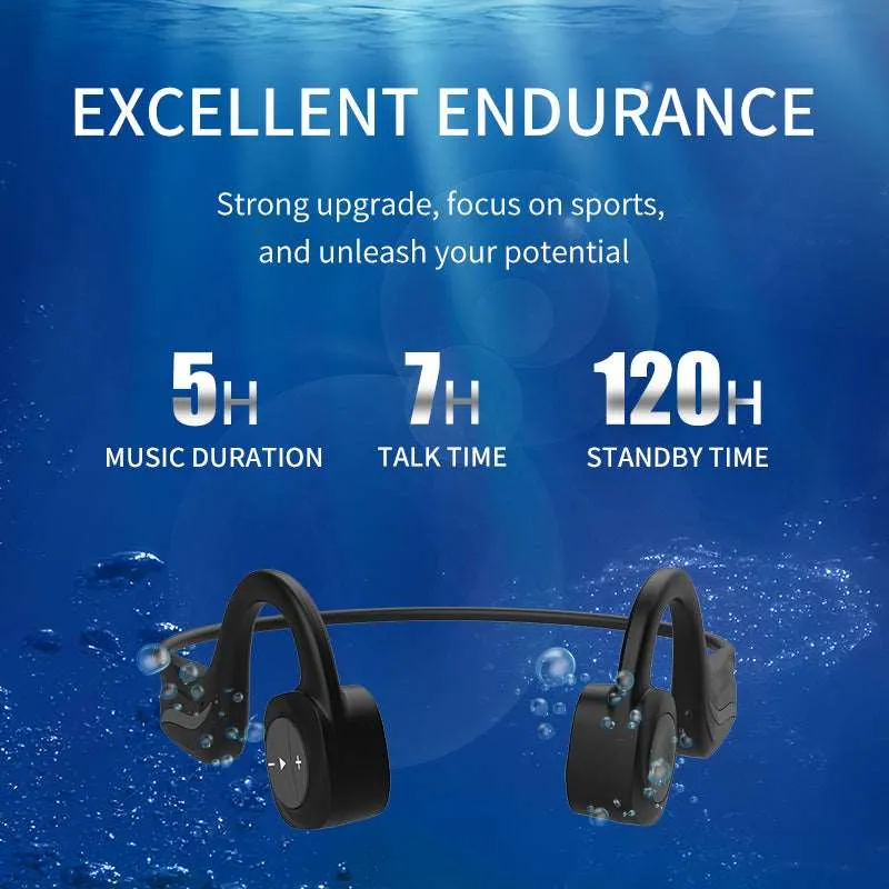 Bone Conduction Bluetooth 4.2 Headset Stereo Waterproof IPX8 Sports Swimming Running Wireless Headphone Mic Handsfree Headset