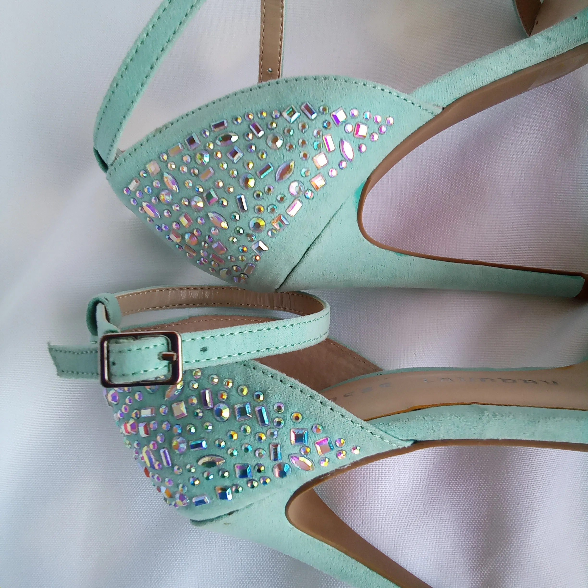 Bright Mint with Iridescent Stones High Heels  Chinese Laundry | Babydoll