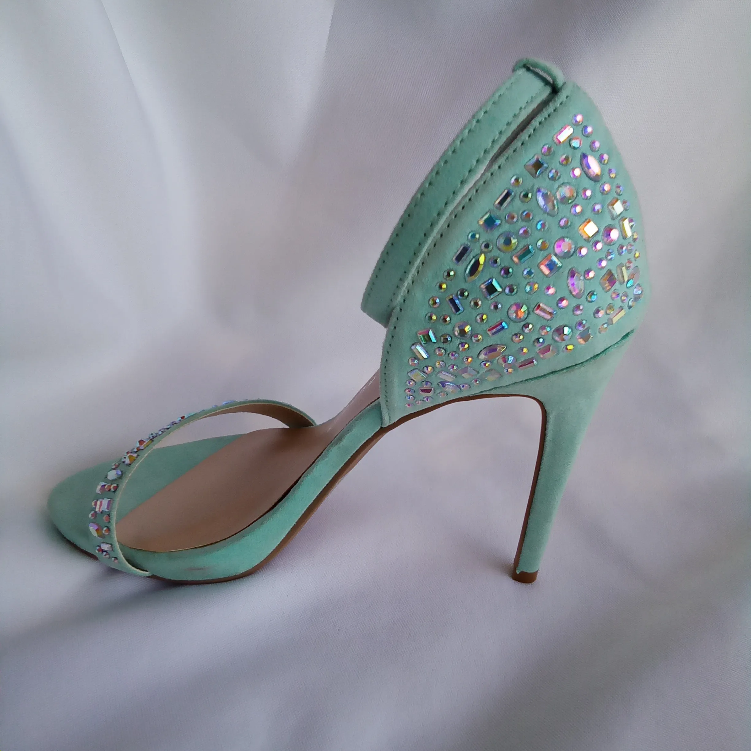 Bright Mint with Iridescent Stones High Heels  Chinese Laundry | Babydoll