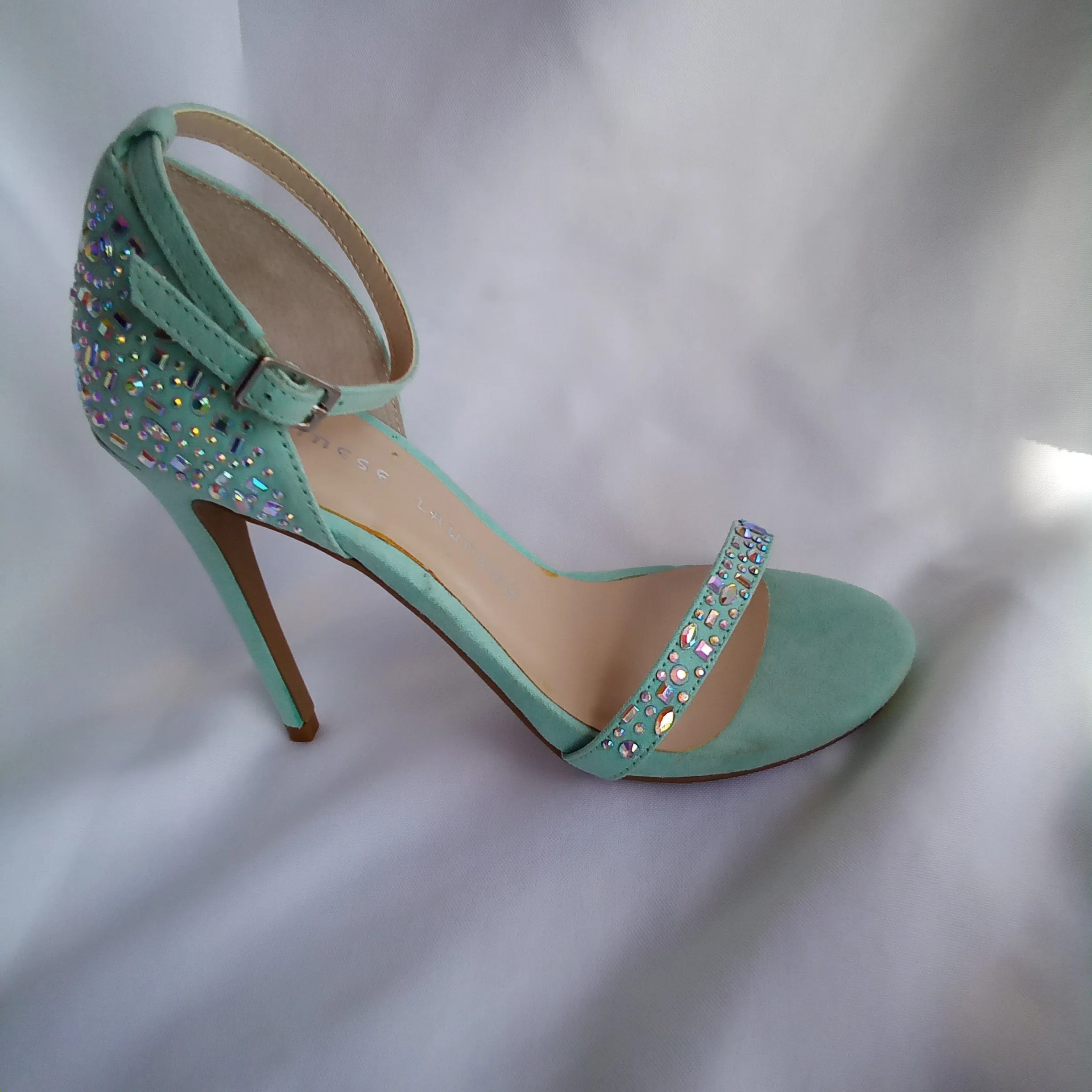 Bright Mint with Iridescent Stones High Heels  Chinese Laundry | Babydoll