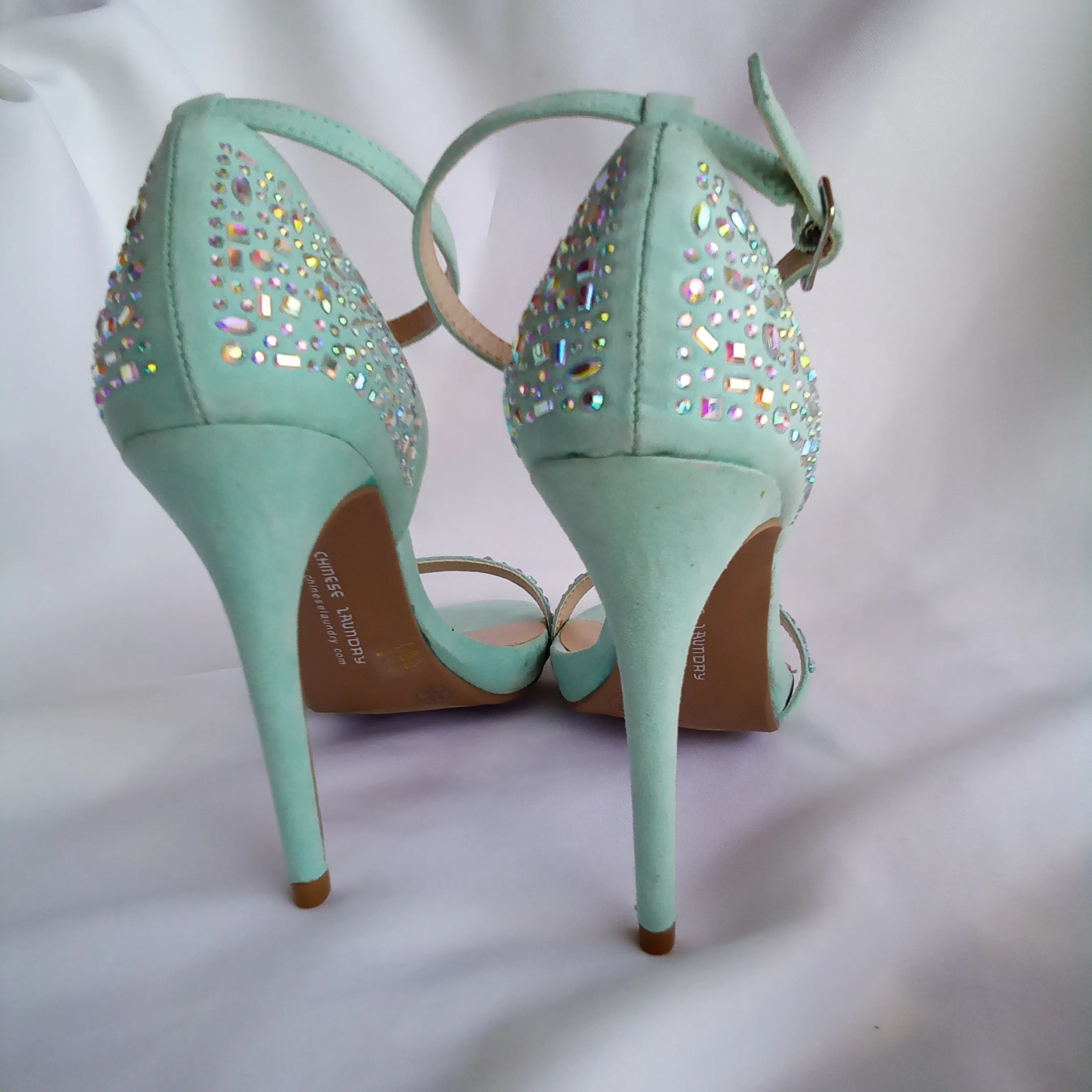 Bright Mint with Iridescent Stones High Heels  Chinese Laundry | Babydoll