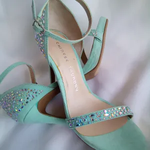 Bright Mint with Iridescent Stones High Heels  Chinese Laundry | Babydoll