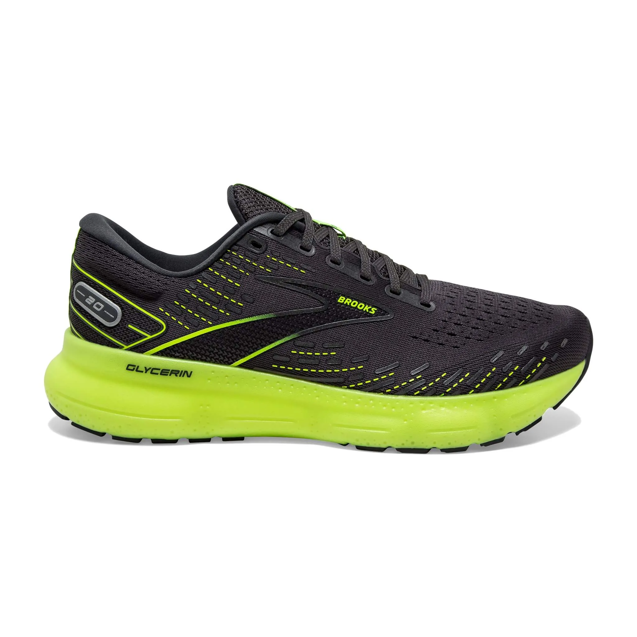 Brooks | Men's Glycerin 20 Running Shoes - Ebony/Nightlife