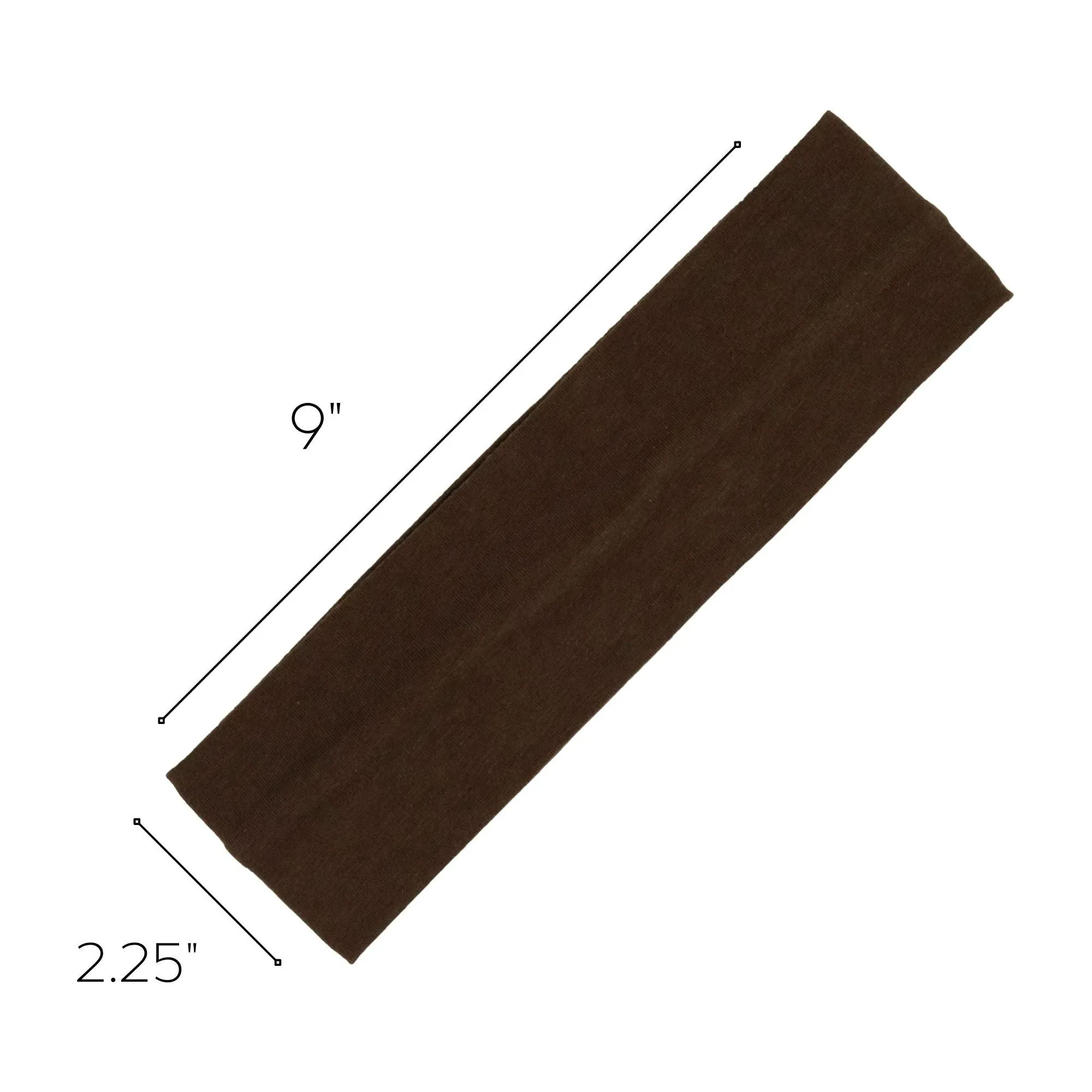 Brown Cotton Headbands - 12 Pack