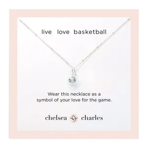 CC Sport Silver Basketball Charm Necklace for Little Girls & Tweens