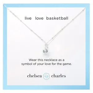 CC Sport Silver Basketball Charm Necklace