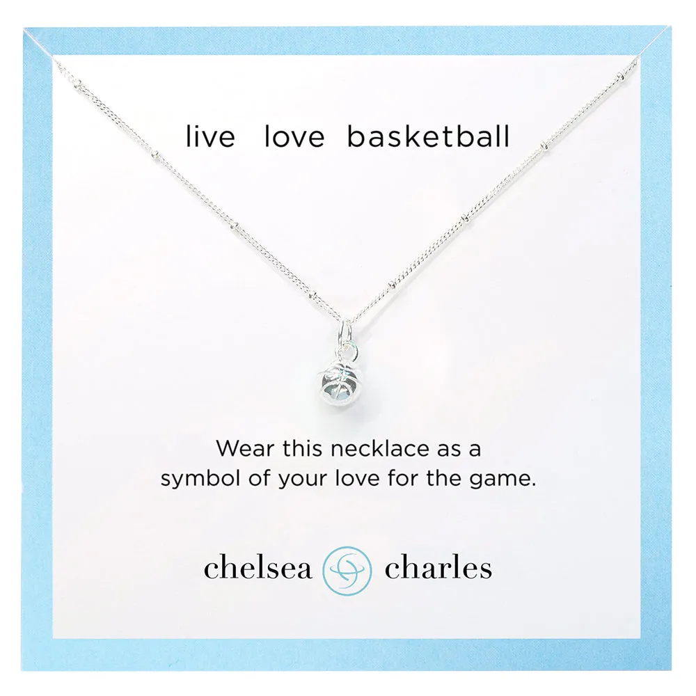 CC Sport Silver Basketball Charm Necklace