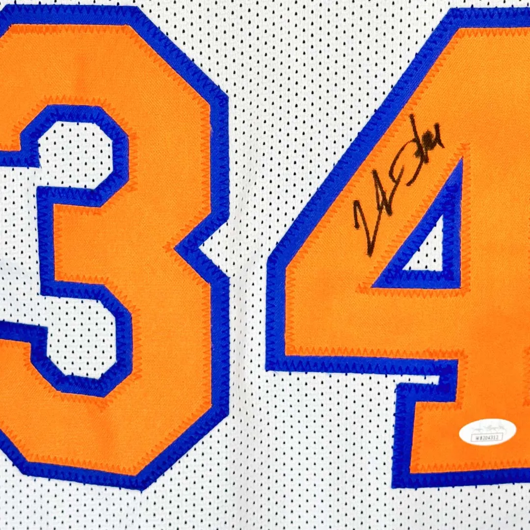 Charles Oakley Signed New York White Basketball Jersey (JSA)