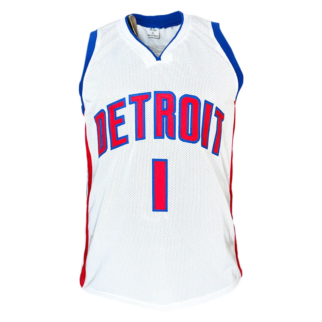 Chauncey Billups Signed Detroit White Basketball Jersey (Beckett)