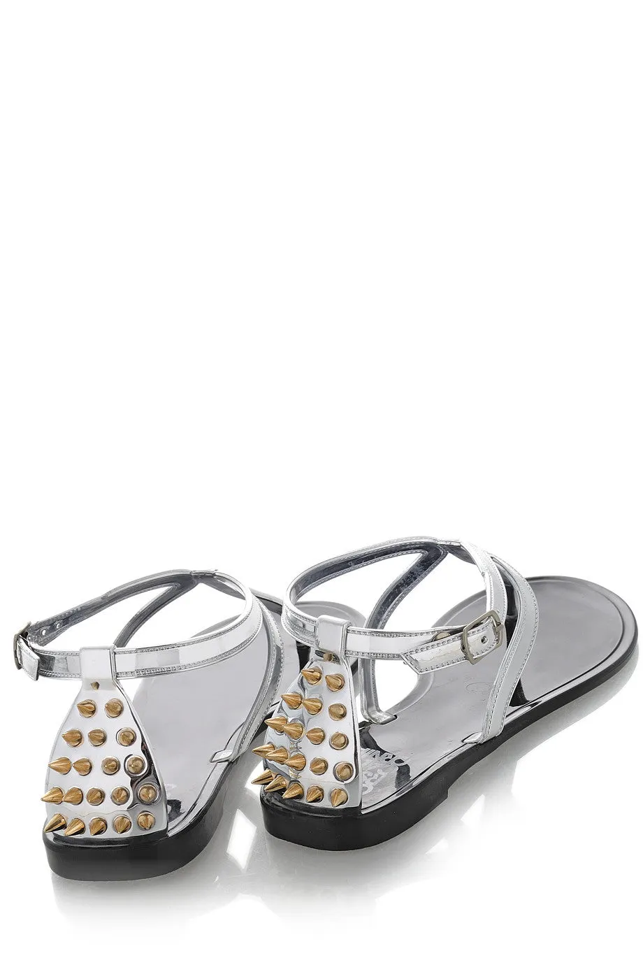 COLORS OF CALIFORNIA ROCK SPIKES Silver Sandals