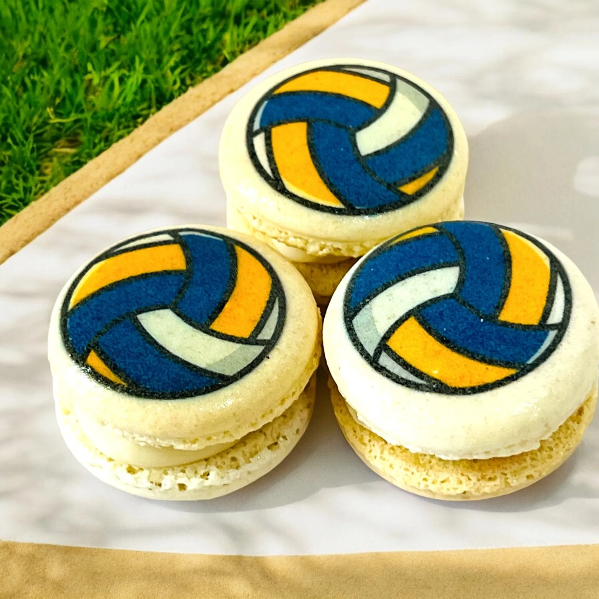 Customizable Valleyball-Themed French Macarons – Pick Your Favorite Flavors!