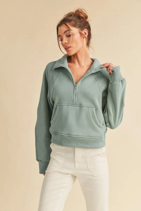 Dove Funnel Neck Half Zip