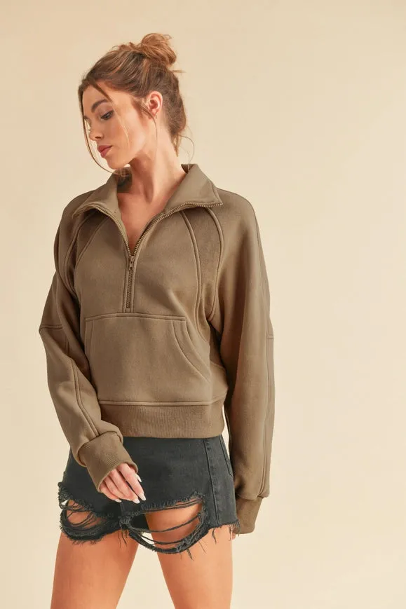 Dove Funnel Neck Half Zip